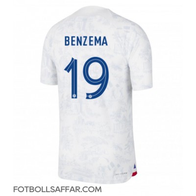 Frankrike Karim Benzema #19 Bortatröja VM 2022 Kortärmad
